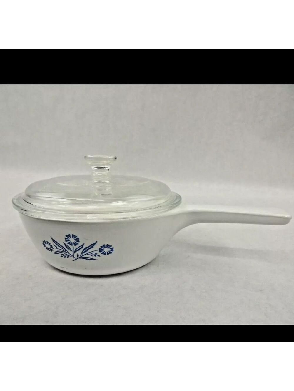 VTG Corning Ware Cornflower Blue Sauce Pan Skillet P-81-B Menuette Lid 1 pint